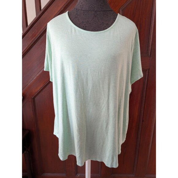 Mint Green Philosophy Woman 3X Relaxed Fit Short Sleeve Tunic Top - Picture 1 of 7